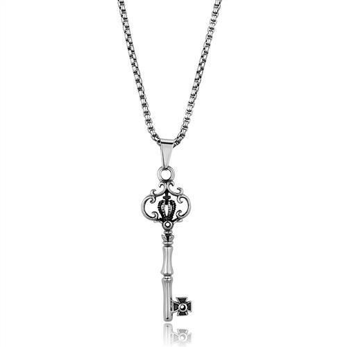 TK1988 - High polished (no plating) Stainless Steel Necklace with No